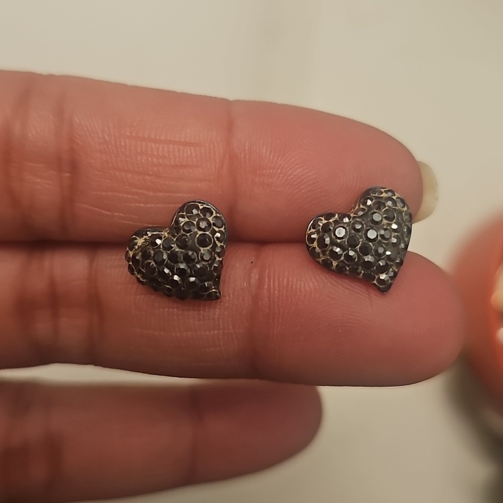 Swarovski Black Heart Crystal Studs